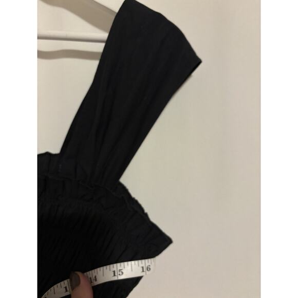 Club Monaco Dress Large Black Long Maxi Aline New Cotton - Picture 7 of 9